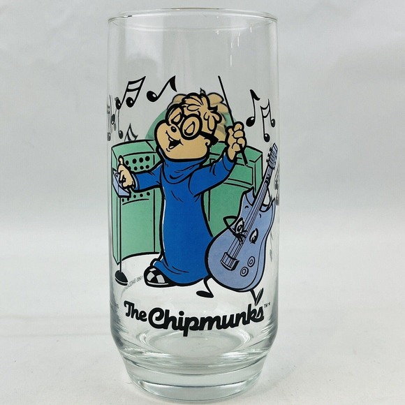 Vintage The Chipmunks Simon‎ Drinking Glass Tumbler 1985 Bagdasarian Productions - Picture 3 of 7
